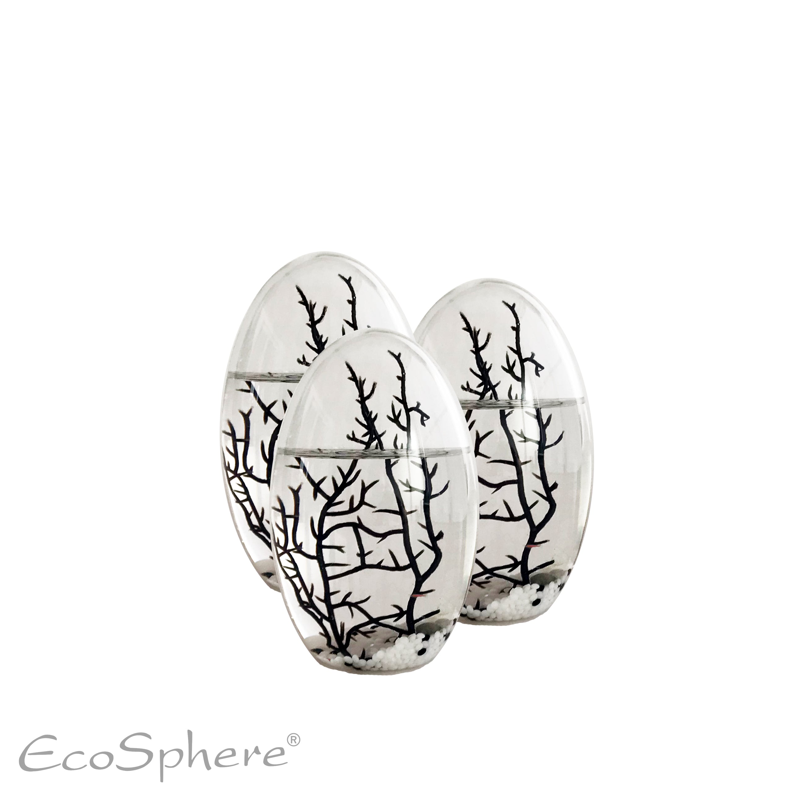 Set 3: 3x 13 cm Oval weiß